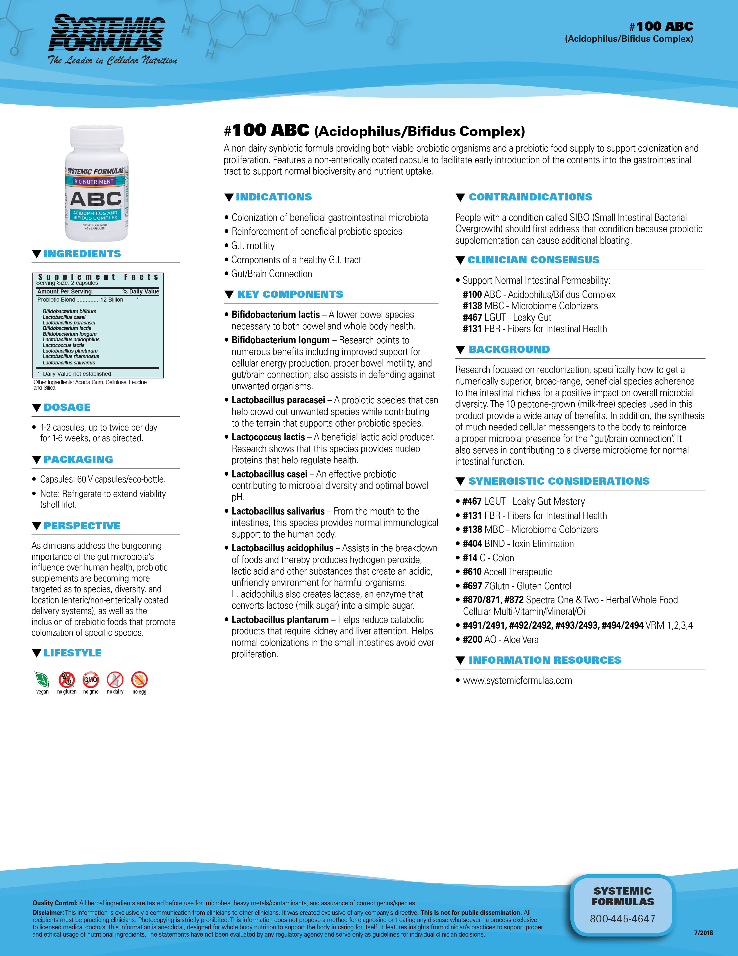 #100 ABC (Acidophilus/Bifidus Complex)