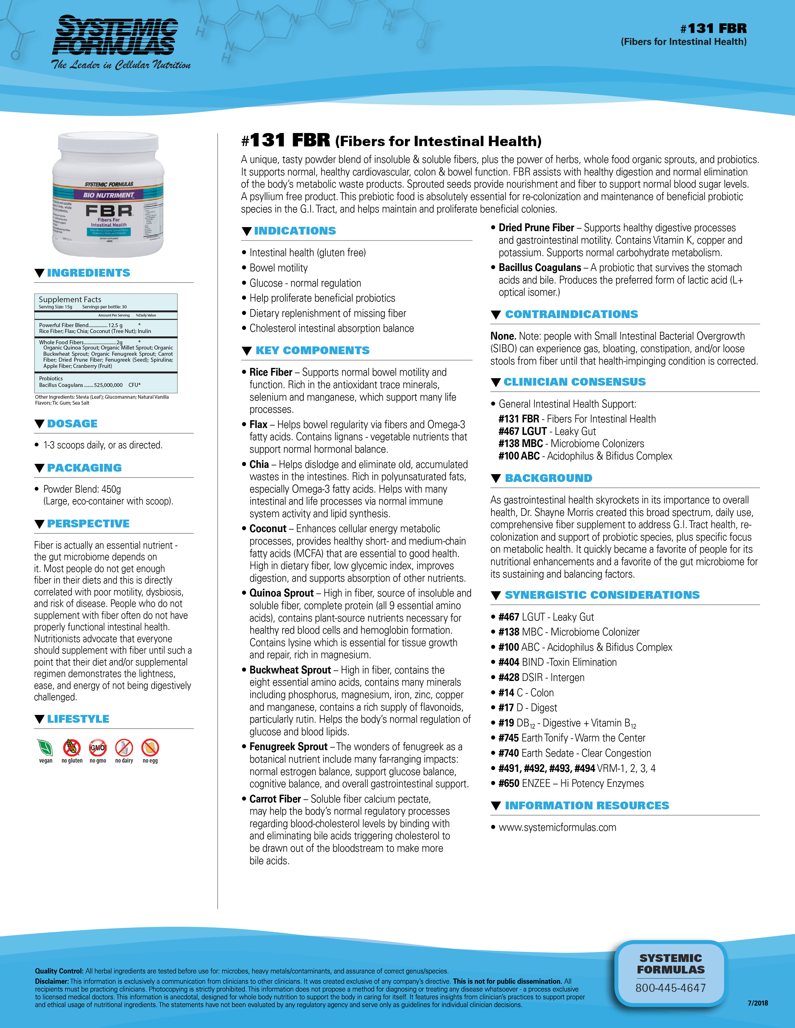 #131 FBR (Fibers for Intestinal Health)