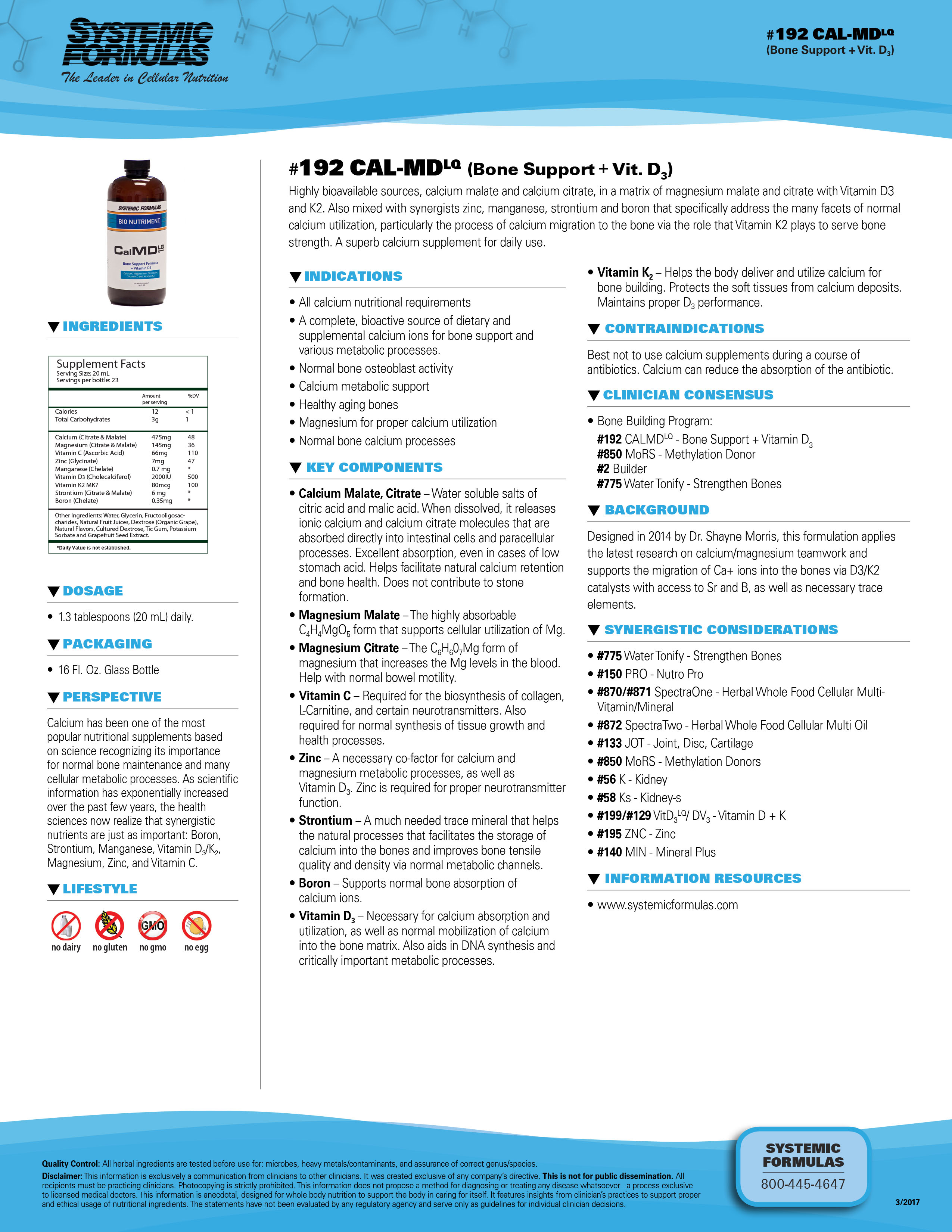 #192 CAL-MD LQ (Bone Support + Vit. D3)