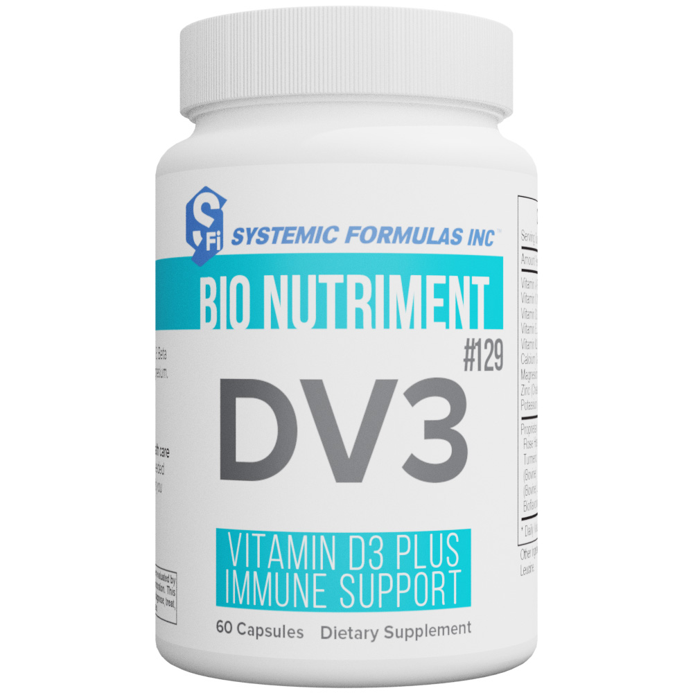 00129-DV3-Vitamin-D3-Immune-Support-Bio-Nutriment-Gluten-Free-Non-GMO-Sugar-Free-No-Dairy-No-Egg 129 DV3