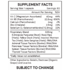 Ga - Adrenal - supplement facts G/25A - subject to change