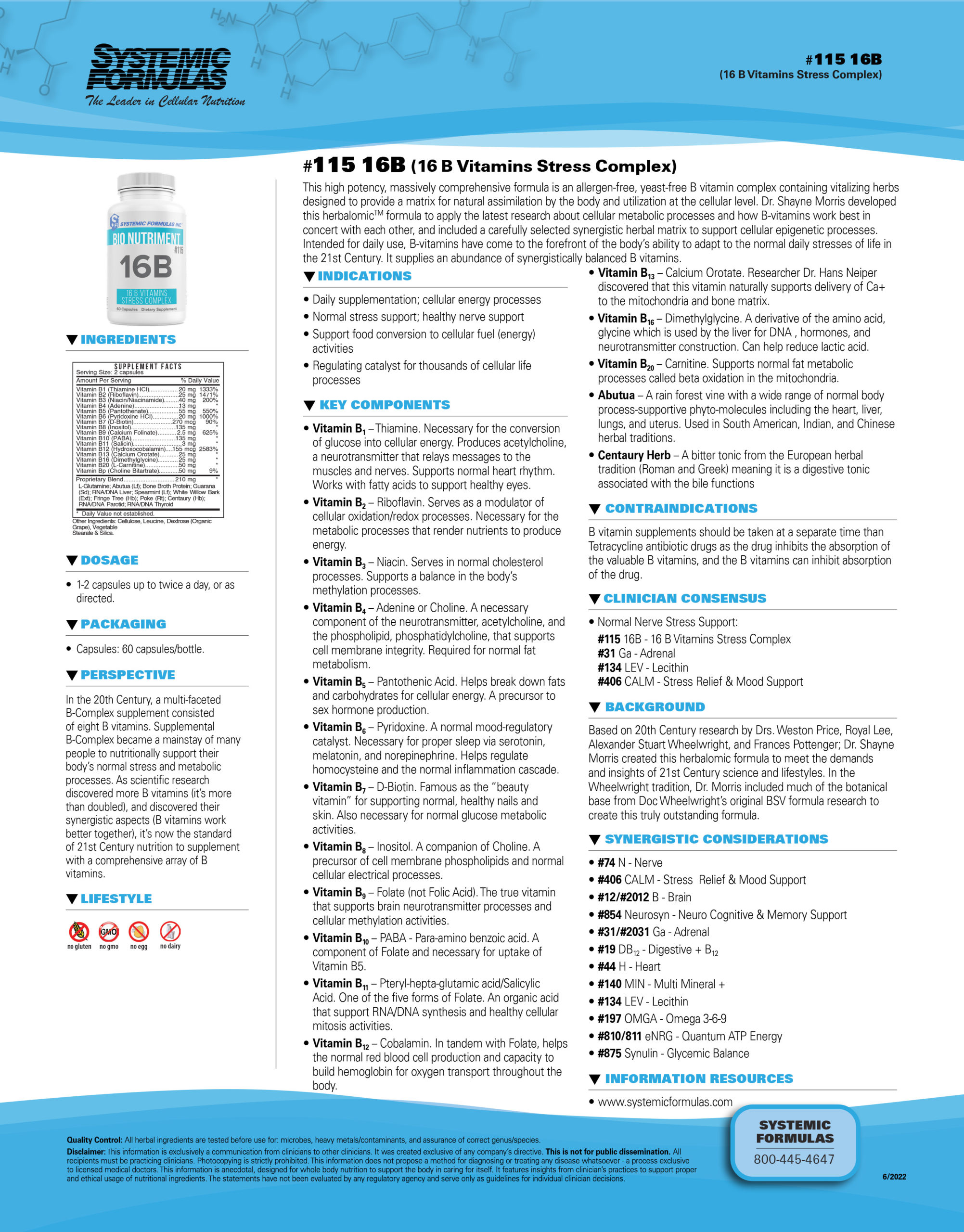 #115 B16 (16 B Vitamins Stress Complex)