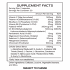 DetoxiGenic - supplement facts B25 - subject to change