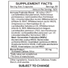 Immune µBiomic - supplement facts E25 - subject to change