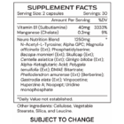 NeuroGenic - supplement facts I25B - subject to change