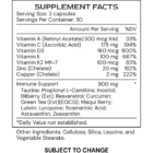 ImmuneGenic - supplement facts - subject to change