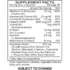 MethylGenic - supplement facts - subject to change