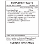 4 - FungDX - supplement facts - subject to change - J25